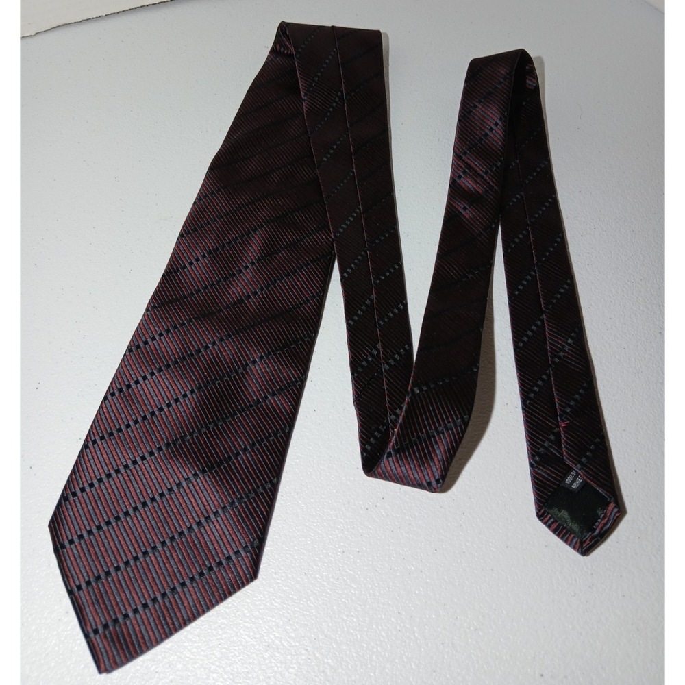 Pavone Men's Tie Handmade in Italy Maroon Purple Pattern Necktie #1234